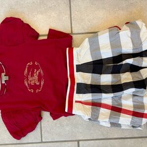 Burberry Red Kids Tee with Graphic Design